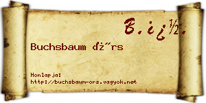 Buchsbaum Örs névjegykártya