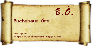 Buchsbaum Örs névjegykártya